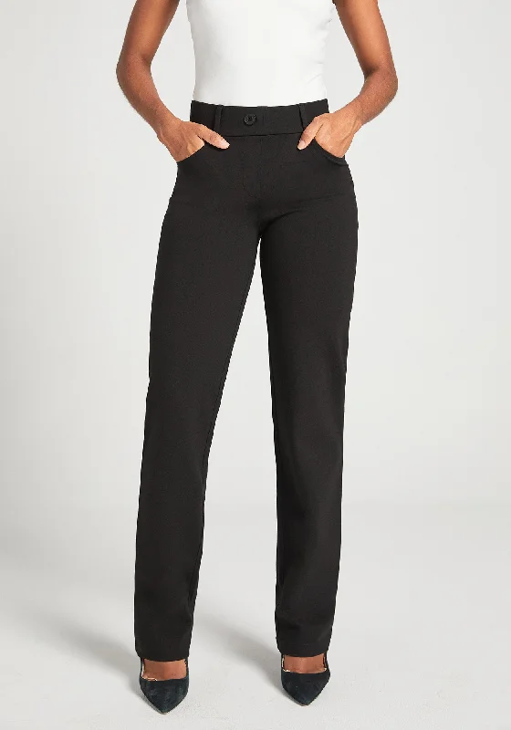 7-Pocket Dress Pant Yoga Pant | Straight (Black)