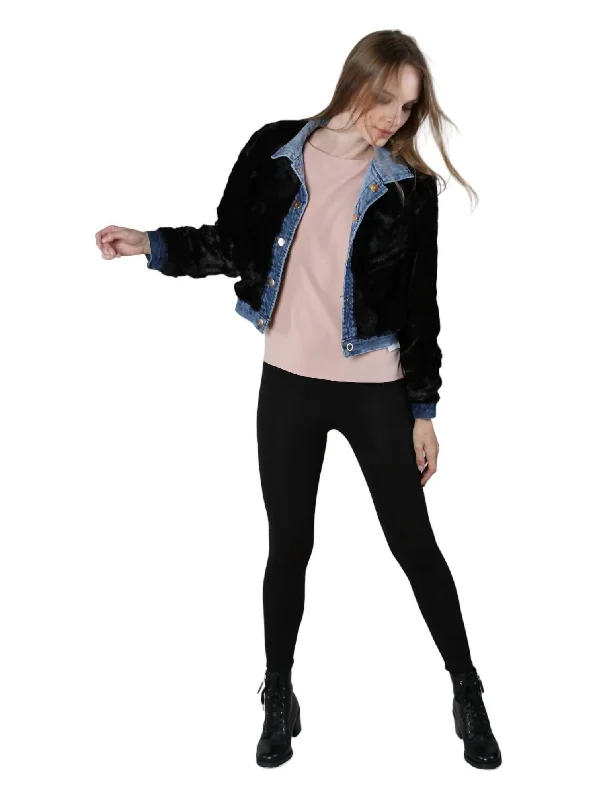 Alexis Jacket In Denim/black