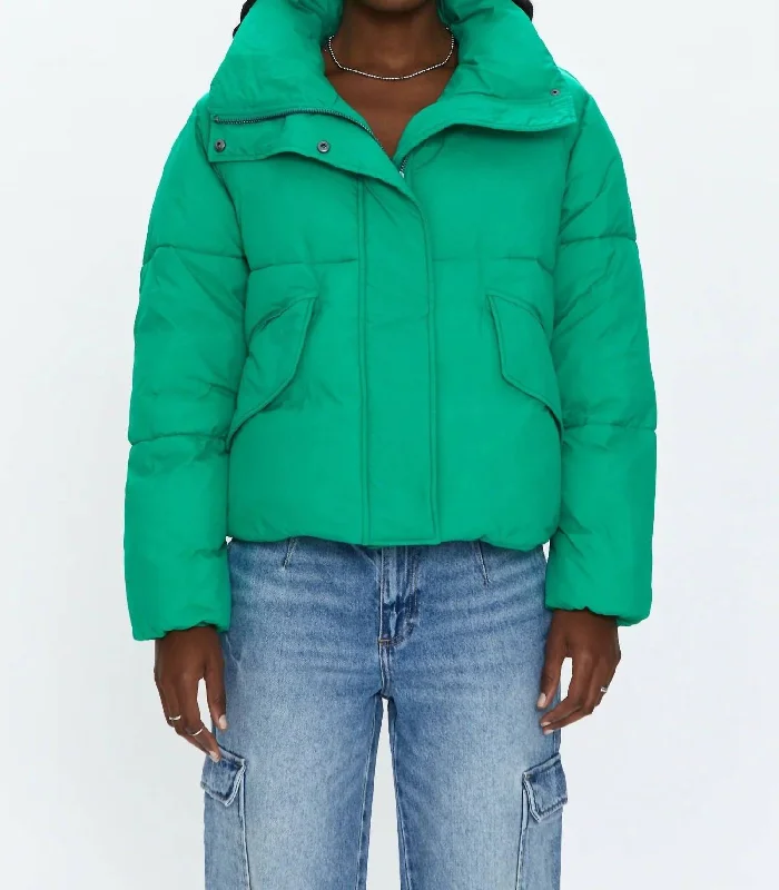 Donovan Puffer Jacket In Evergreen