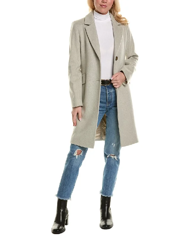 FLEURETTE Notch Collar Wool Coat