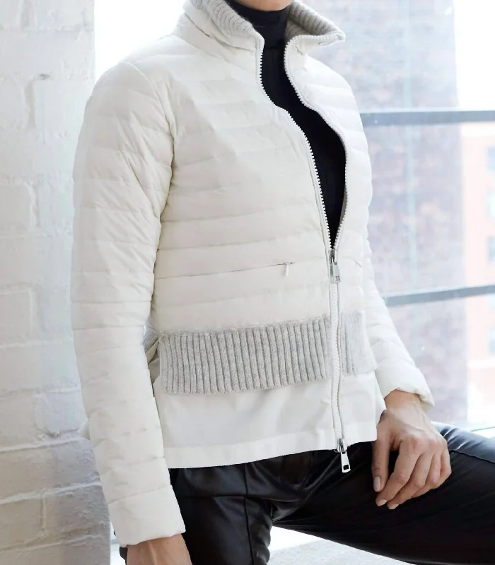 Lilly Lightweight Quilted Down Jacket In Marshmallow