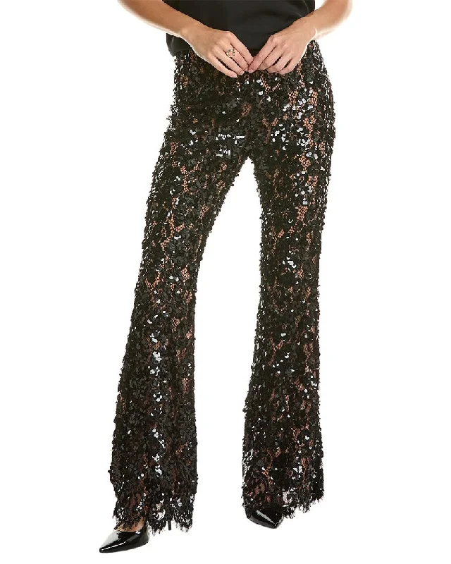 Michael Kors Collection Floral Lace Silk-Lined Bootcut Pant