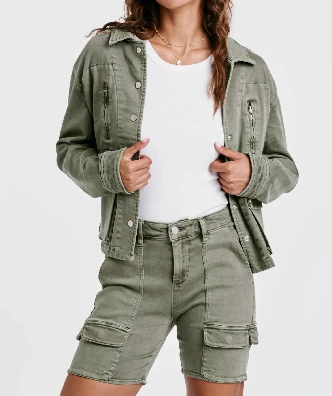 Mimi Utility Jacket In Army Moss