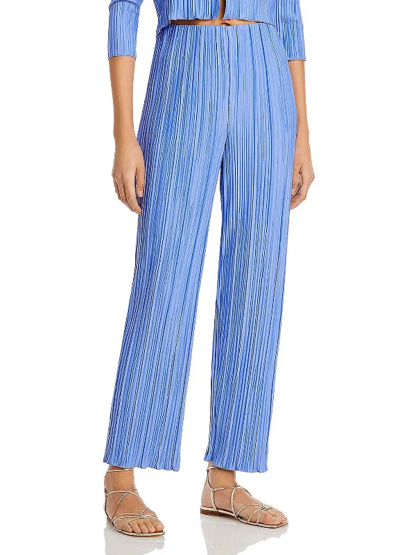 Rowan Womens Pleated High Waist Wide Leg Pants