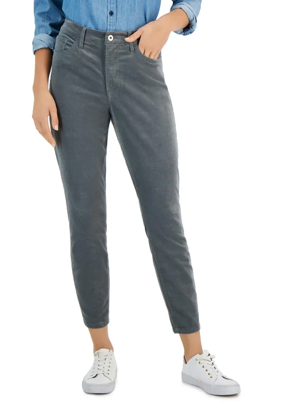 Tribeca Womens Corduroy Cropped Skinny Pants