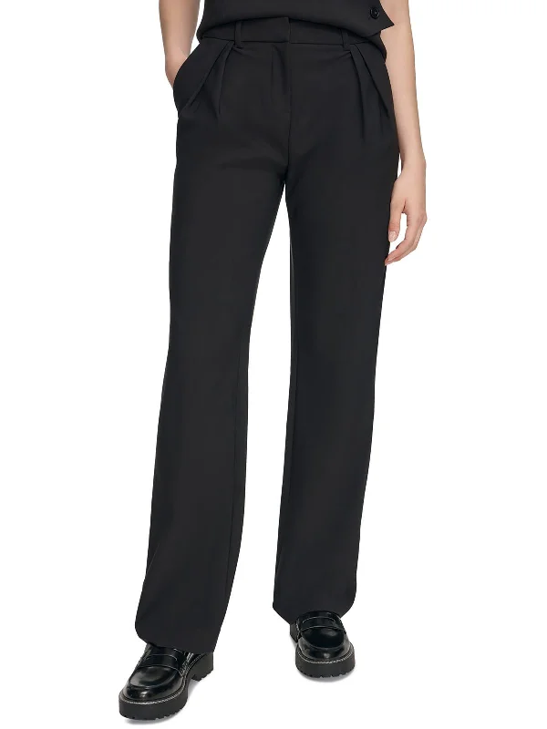 Womens High Rise Pleated Trouser Pants