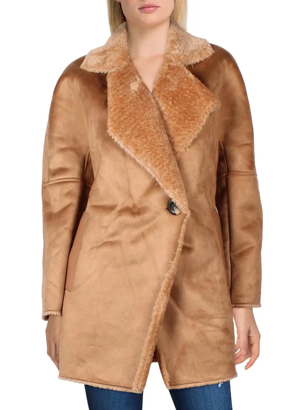 Womens Midi Warm Faux Fur Coat